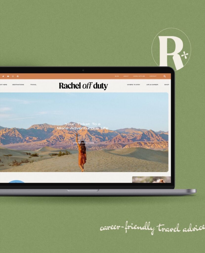 laptop-shows-homepage-design-website-career-friendly-travel-advice-for-brand-identity-rachel-off-duty